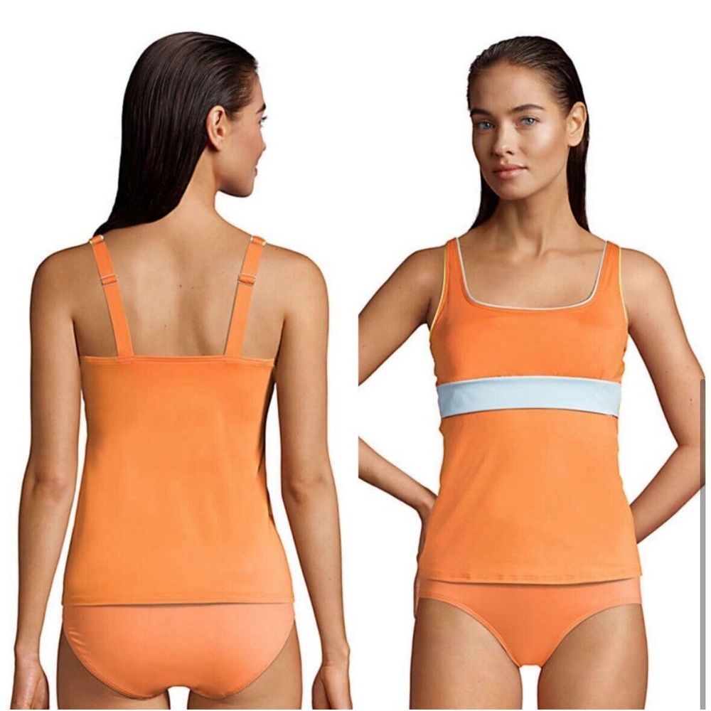 NWT Lands' End Tankini Top Padded Underwire Bathing‎ Suit Swim Lycra Size 24W